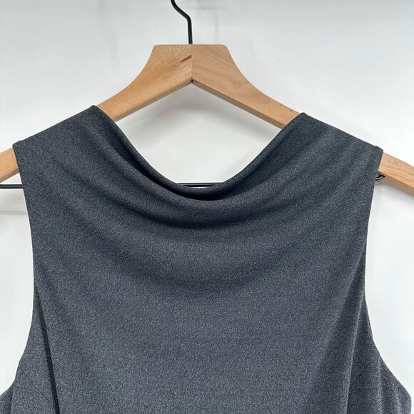 Maria Bianca Nero High Neck Square Back Sleeveless Dress in Gray Size Medium - Picture 5 of 8